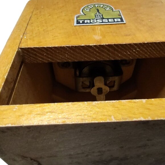 Vtg Armin Trosser German Hand Crank Coffee Grinder Mill Beech Wood 1940s - 60s - Picture 3 of 10